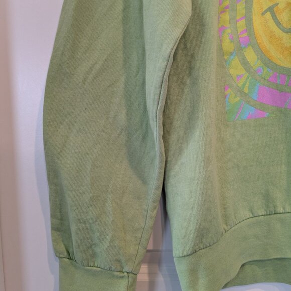 Nirvana Sweatshirt Women's XL Green Oversized Smiley Graphic Colorful Pullover - Picture 9 of 14
